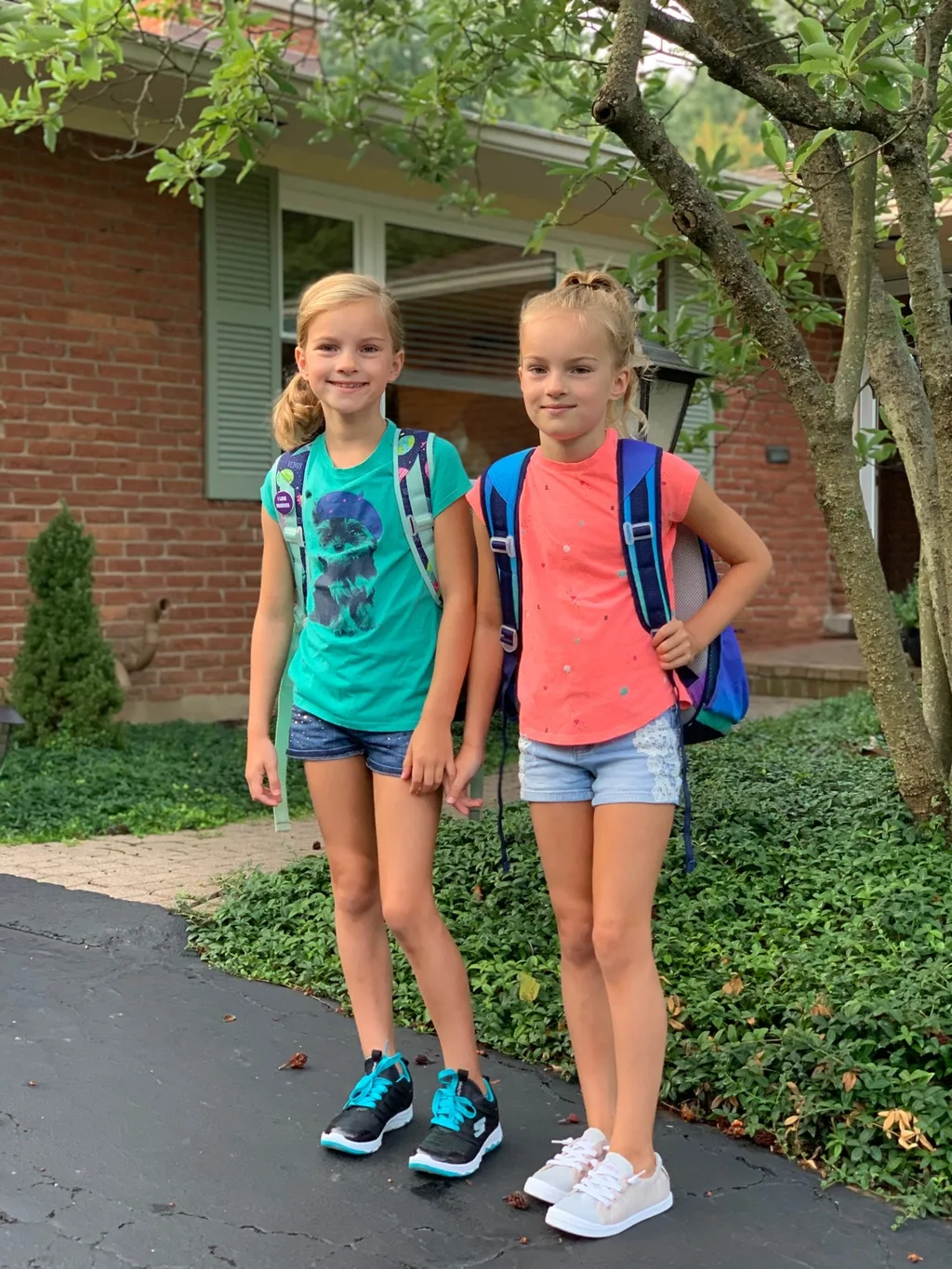 The girls were so excited about their first day back at school! The only thing Abby didn’t like was “no real learning or homework.”