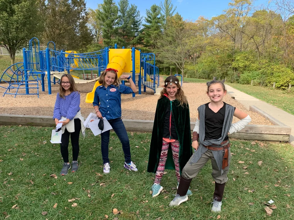 We are so happy to have Girl Scouts back in our lives! Today was perhaps my best Girl Scout idea yet: a Halloween hike with activity stations and treats. It was so rewarding to see the field’s smiling faces and hear their laughter!