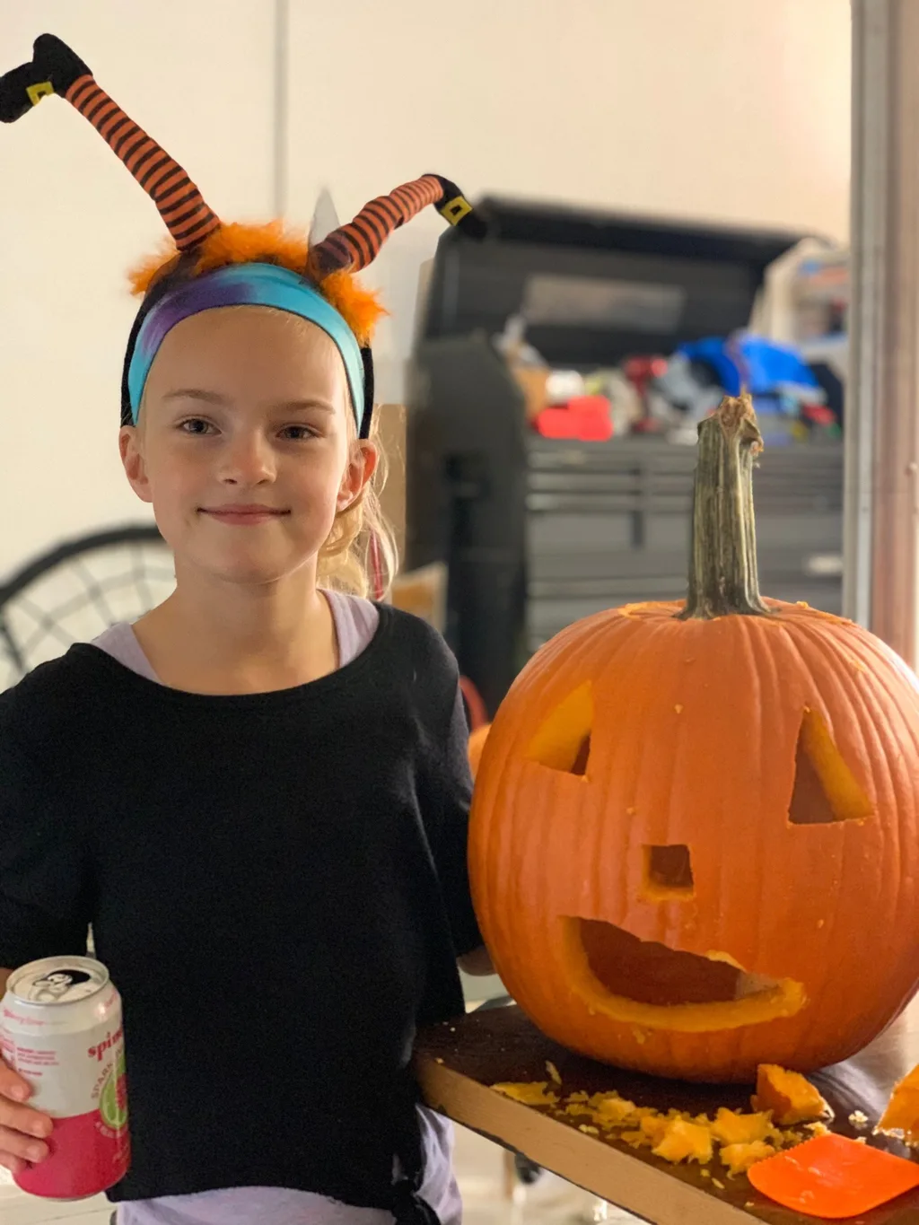 Girls, I don’t know if we’ll be able to get together to carve pumpkins this year. “But, Mom, it’s a tradition!” And so we did!