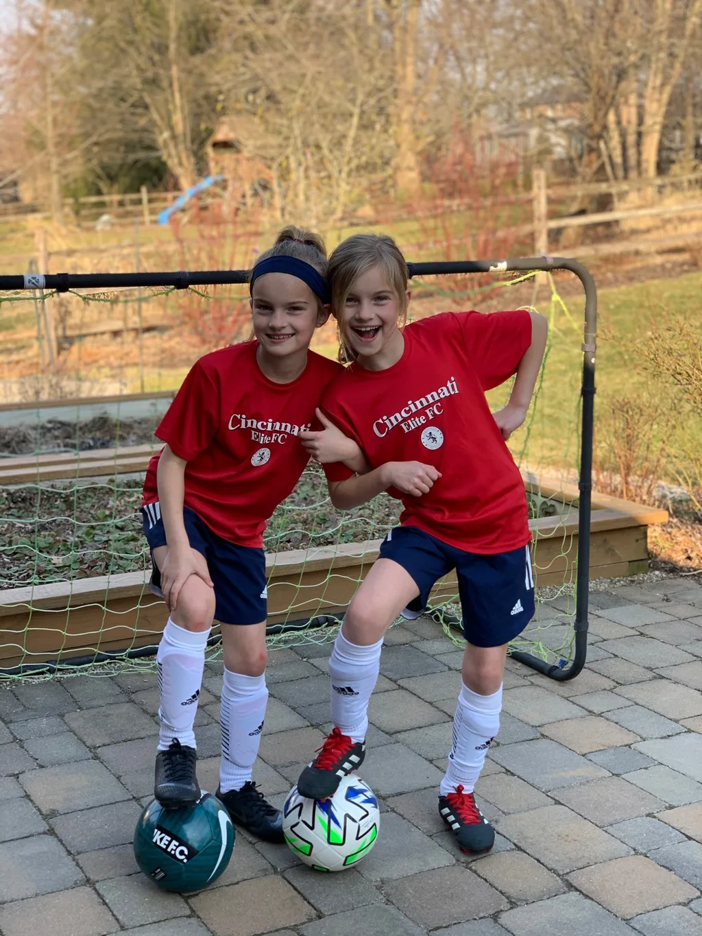 First club soccer practice for Gwen, Josie, and their friend, Gabby.