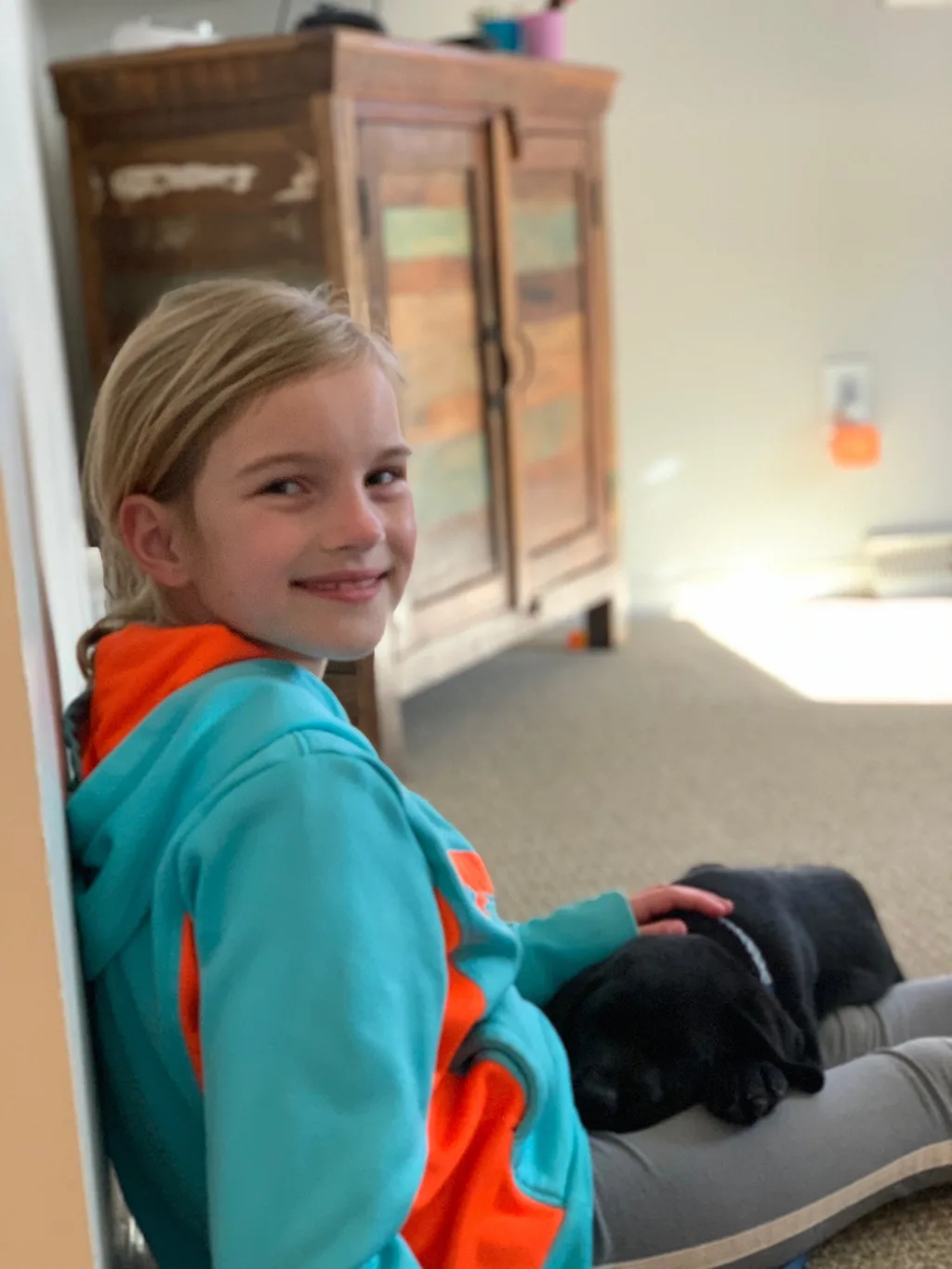 Gwen finally got her wish. We welcomed this sweet, smart, slightly feisty girl, Daisy Freckles, to our family on Friday 3/5.