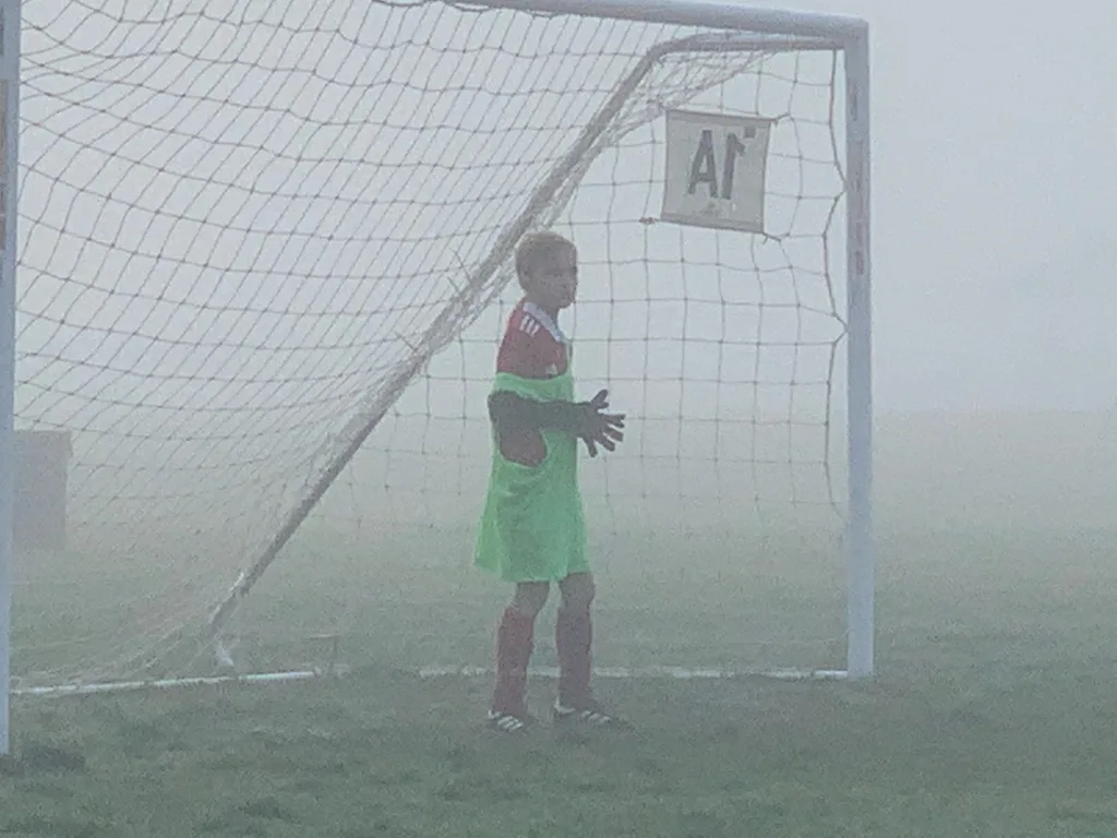 First club soccer games, part of a tournament weekend. First game was a 2-2 tie in the early morning fog. Girls fought hard in the second game, but lost. Daisy loved meeting everyone.