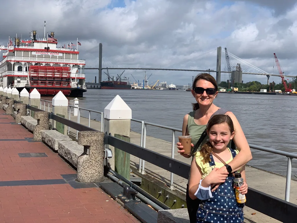 One year later, we finally took our trip to Savannah! We squeezed in time downtown and at both Hilton Head and Tybee Island beaches. The girls loved splashing in the ocean; Daisy too, but it was cold! Daisy and Sammy were fast friends.