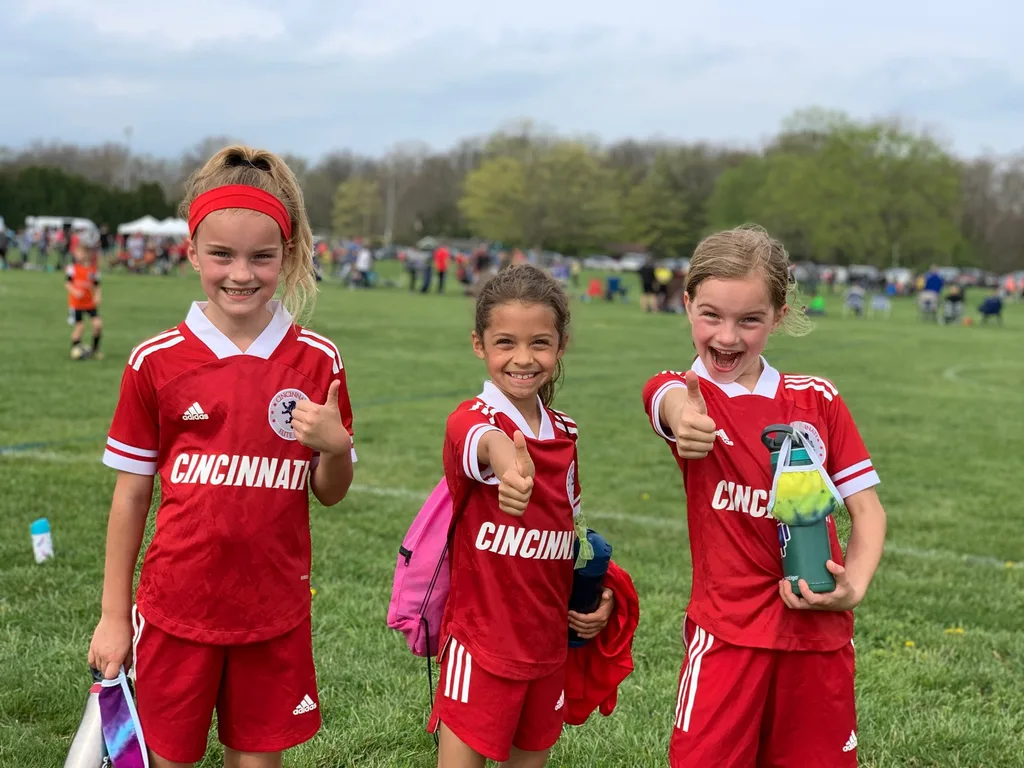 Kolping Memorial Tournament finalists: just for the 2012 players, no subs, rain, and still the girls won their first three games! Lost the final, but still proudly received trophies.