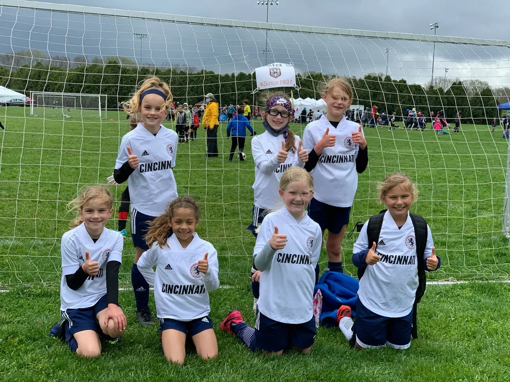 Kolping Memorial Tournament finalists: just for the 2012 players, no subs, rain, and still the girls won their first three games! Lost the final, but still proudly received trophies.