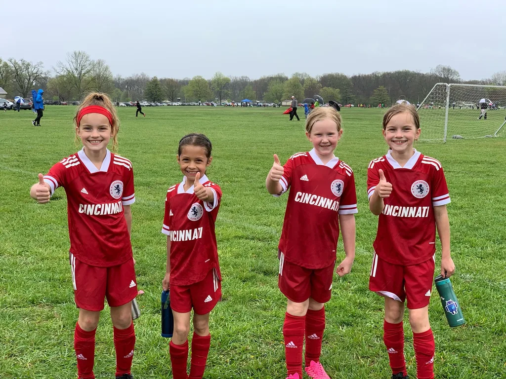 Kolping Memorial Tournament finalists: just for the 2012 players, no subs, rain, and still the girls won their first three games! Lost the final, but still proudly received trophies.