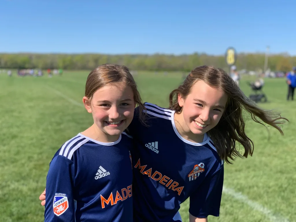 “If either of us score a goal at our rec game, we’re going to chest bump.” Josie scored the first goal, right over goalie’s head. Chests bumped!