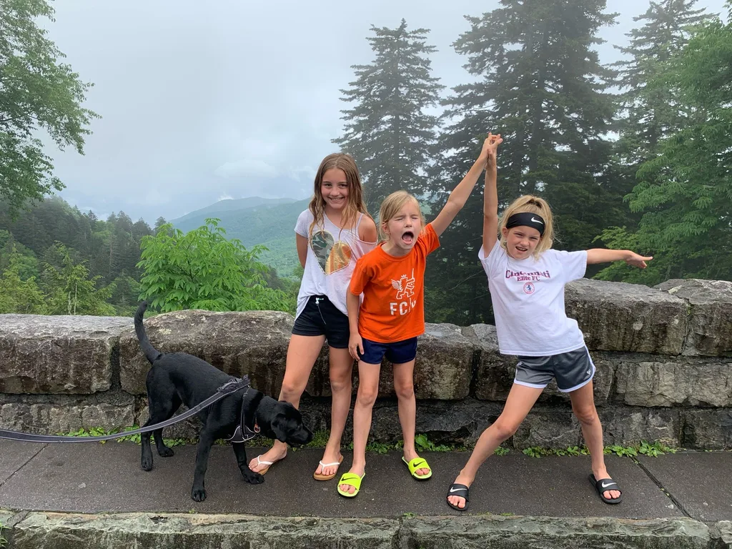 We had the best time vacationing in Bryson City, just South of the Great Smoky Mountains National Park, with Em and Chris (who planned the trip and let us join them). We loved boating and swimming in the crystal clear waters of the lovely, unspoiled Lake Fontana. Josie was especially fond of tubing, a first for the girls. Gwen and Abby were fearless adventurers at the Nantahala Outdoor Center. Josie and I preferred zip lining to climbing, and we’re so grateful when our guide, Hunter, graciously, showed us how to navigate the high ropes course. We drove there and home through Gatlingurg and Pigeon Forge. Although the shake machine at Mapco was a hit, we now know that we can avoid vacationing at Gatlinburg - not our scene!