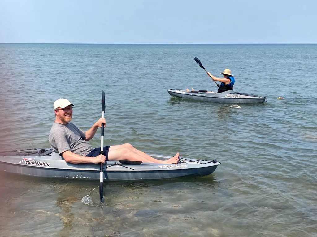 We had the best time celebrating the Fourth of July with the Sammut Family at their Harbor Beach Michigan lake house. We swam, kayaked, walked the long stretches of sandy beach, helped them break in their brand new jet ski and “private island” float, enjoyed family dinners, roasted s’mores, played games, taught Daisy to retrieve balls from the lake, hunted for lake treasures, played games, and more! The girls said these were there favorite things: jet skiing (Gwen), everything (Josie), and performing skits on the beach with Bella and Sophie l (Abby). Gwen summarized the way we all felt “best vacation ever!”