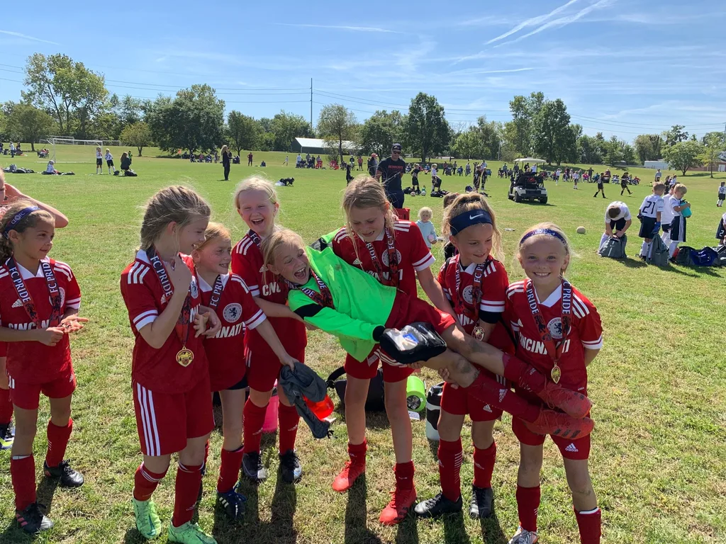 What a fun weekend with friends and teammates at the FC Pride Cup tournament in Indianapolis! The girls played really well: one win, a tie, and two hard fought games that ended in losses. Gwen scored the first goal in the very first game! Josie tends to play forward and Gwen prefers to play midfield.