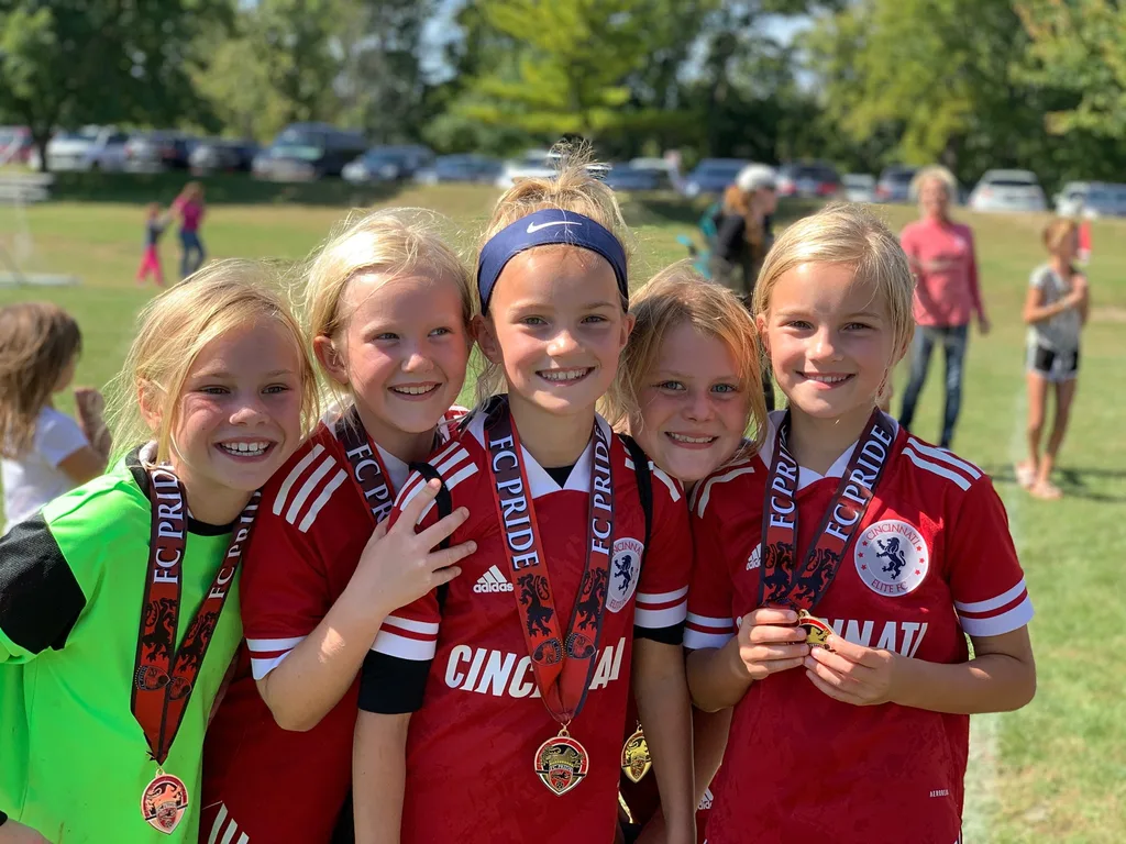 What a fun weekend with friends and teammates at the FC Pride Cup tournament in Indianapolis! The girls played really well: one win, a tie, and two hard fought games that ended in losses. Gwen scored the first goal in the very first game! Josie tends to play forward and Gwen prefers to play midfield.