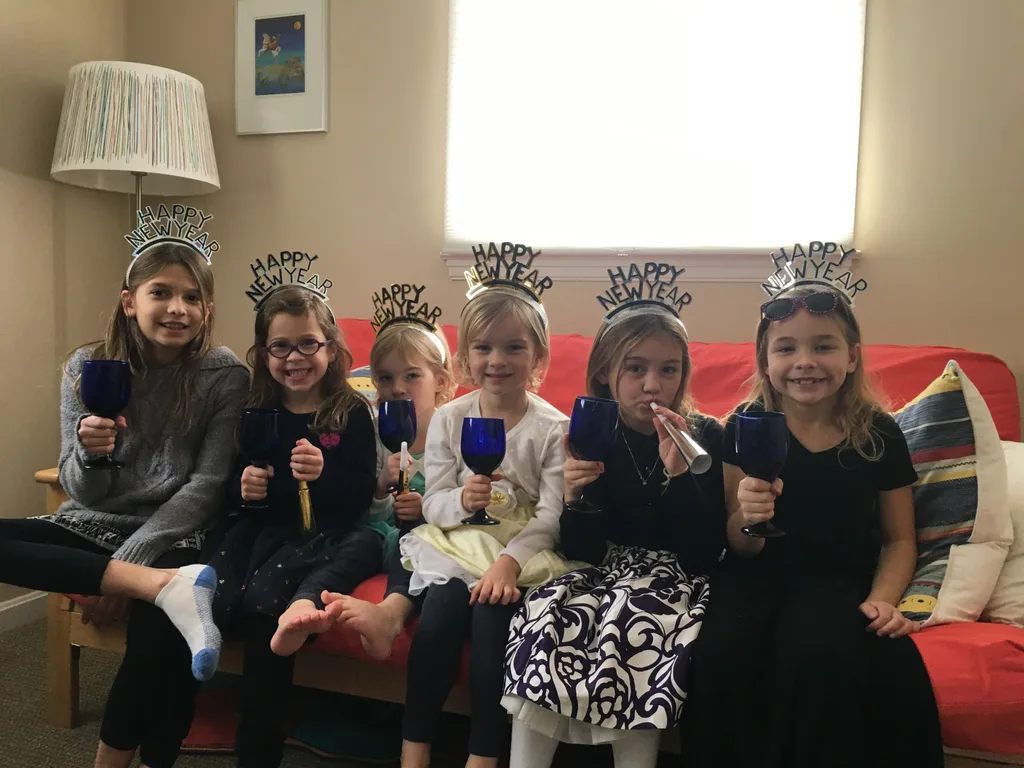 We rang in the new year with the Sammuts again, and this time the girls requested we all actually stay up past midnight!