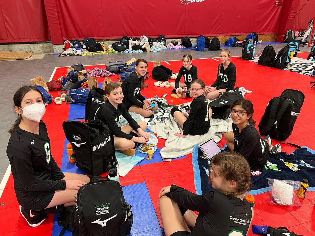 Abby played in her second club volleyball tournament today. She summed it up best in a text to John: “I reffed and did the book again and I thought I did pretty well. The teams we played were really tough, but some of the games we did a really good job talking.”