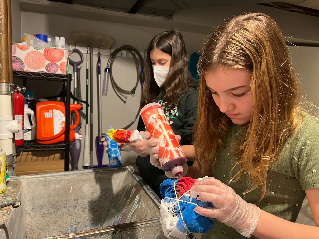 Girl Scout rock climbing and team-building tie dye with the volleyball team. Our girls went to bed Sunday night with happy memories from a fun, adventurous, and laughter-filled weekend.