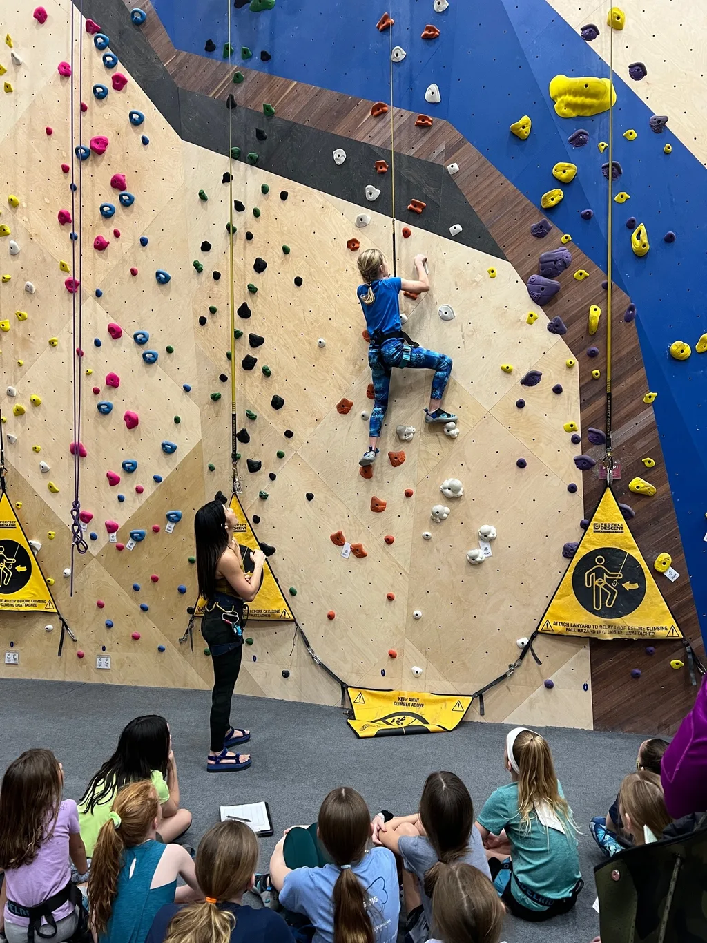 Girl Scout rock climbing and team-building tie dye with the volleyball team. Our girls went to bed Sunday night with happy memories from a fun, adventurous, and laughter-filled weekend.