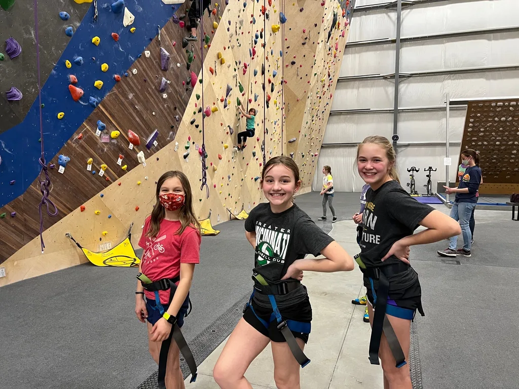 Girl Scout rock climbing and team-building tie dye with the volleyball team. Our girls went to bed Sunday night with happy memories from a fun, adventurous, and laughter-filled weekend.
