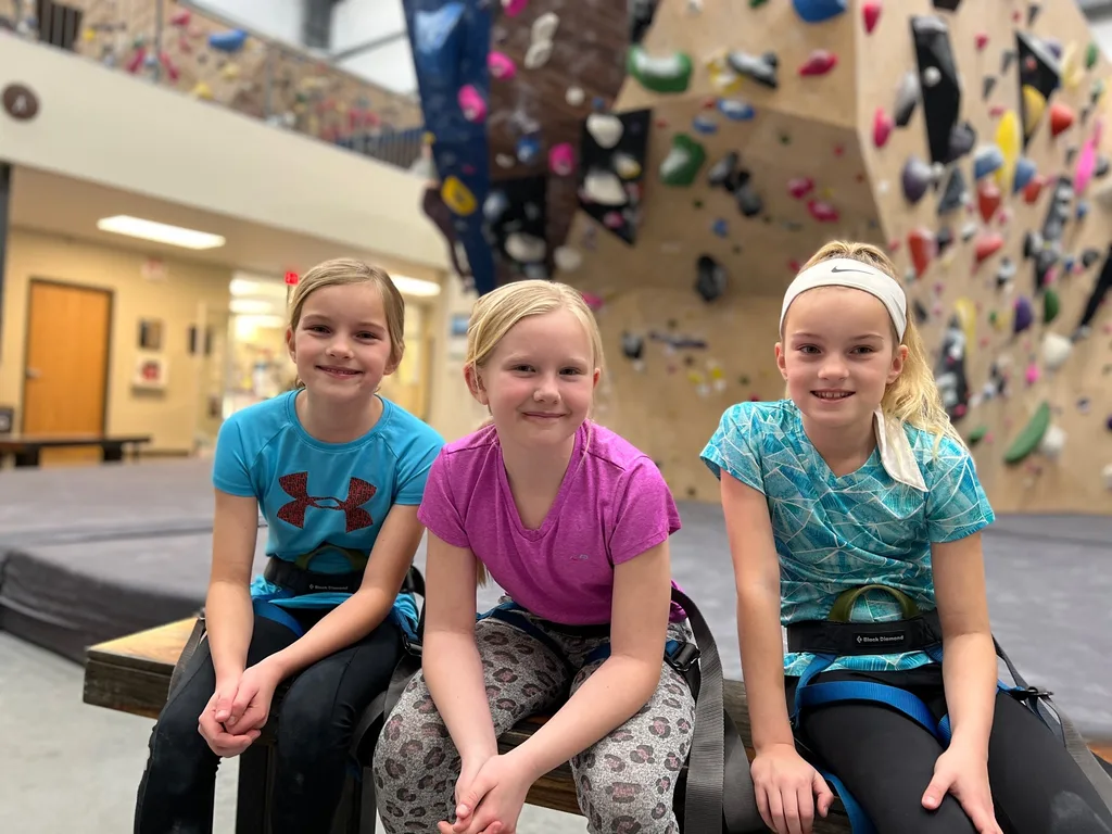 Just as much fun a second time - this time with friends and seasoned belayers! They were all fearless, but especially Gwen (who lit up when Clara mentioned that another facility has a kids climbing team).