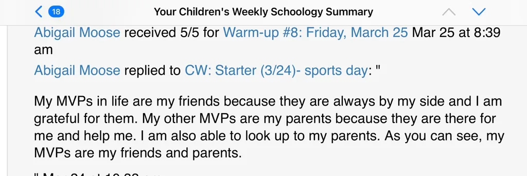 Third grade biography fair: Serena Williams and Jane Goodall.

Abby’s Response to a project makes me smile.