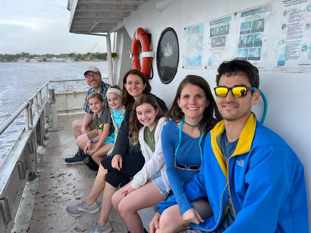 Another fun spring break visiting Em and Chris! We had the full experience: visits to Cumberland Island, Skidaway Island, Tybee Island, and downtown Savannah. The girls tried lots of new foods - a favorite were street tacos at Tacos and Tequila, a restaurant we liked so much that we went twice! The girls also loved finding hermit crabs in the ocean at Cumberland Island, and rescuing sand dollars and starfish at Tybee Island. We didn’t love the thousands of jellyfish washed up on the beach at Tybee, but the girls did love poking them and later learned that they are a non-stinging variety washed up due to high winds. The hiking was especially great this time - many days of 4+ mile hikes!