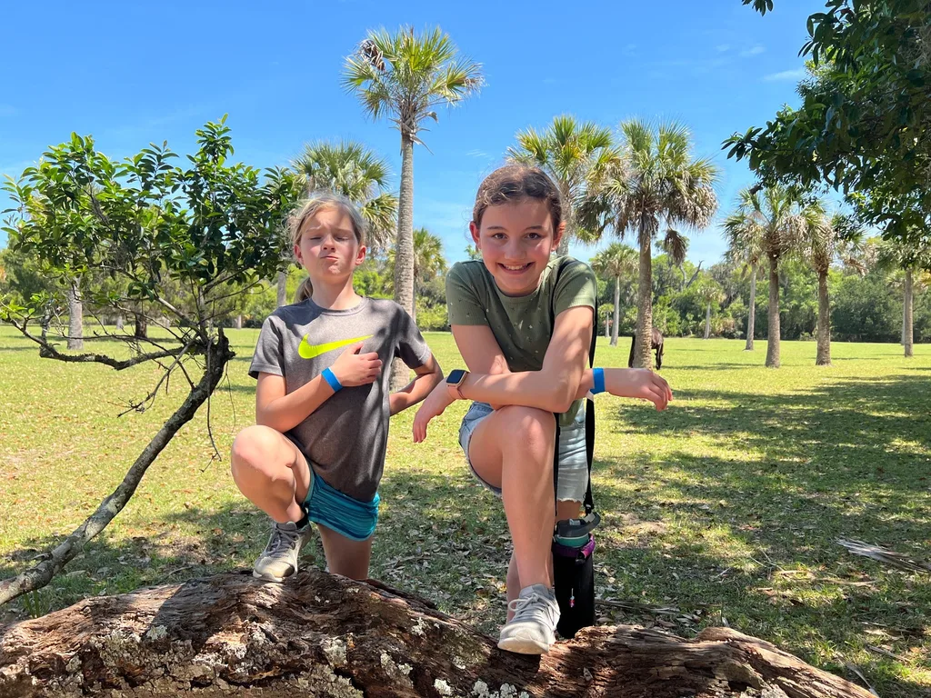 Cumberland Island 2022 vs. 2016 was so much better! By visiting in March instead of August, we were already likely to have a nicer time, and we did! We hiked over four miles, saw all of the major sites, and had a blast in the ocean. Everyone loved hunting for (stinky) shells on the desolate ocean side, seeing wild horses on the beach, and exploring the ruins. We missed seeing manatees at the dock this time, but loved the ferry boat ride (esp. Gwen) and seeing dolphins.
