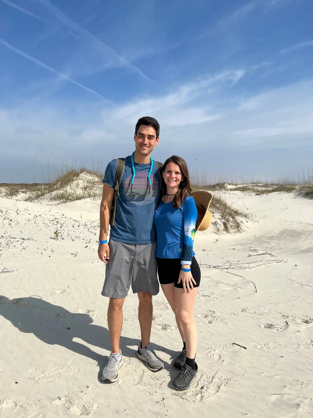 Cumberland Island 2022 vs. 2016 was so much better! By visiting in March instead of August, we were already likely to have a nicer time, and we did! We hiked over four miles, saw all of the major sites, and had a blast in the ocean. Everyone loved hunting for (stinky) shells on the desolate ocean side, seeing wild horses on the beach, and exploring the ruins. We missed seeing manatees at the dock this time, but loved the ferry boat ride (esp. Gwen) and seeing dolphins.