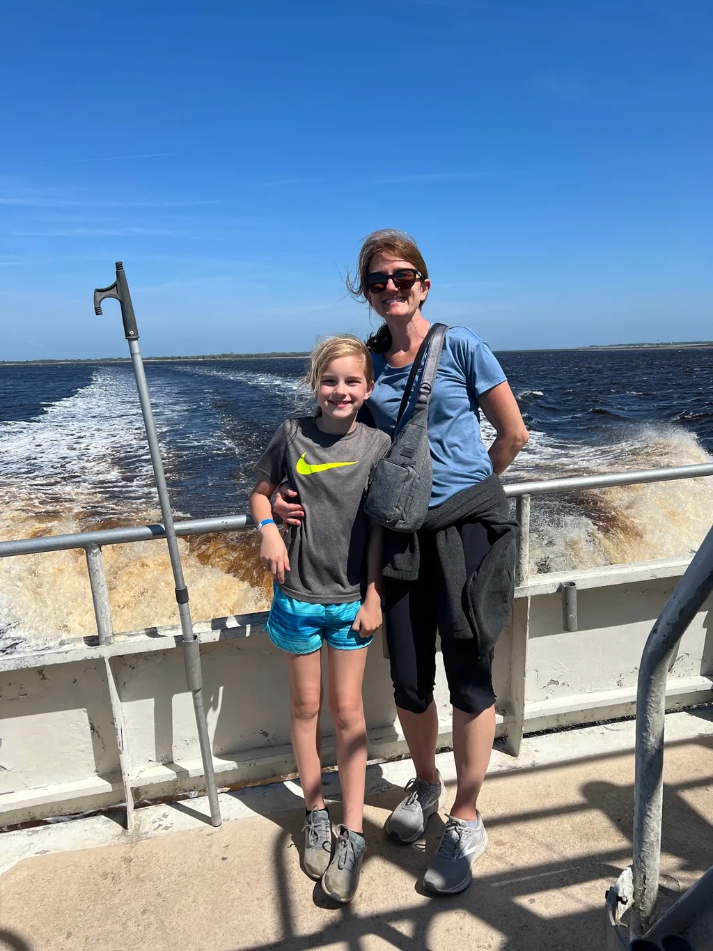 Cumberland Island 2022 vs. 2016 was so much better! By visiting in March instead of August, we were already likely to have a nicer time, and we did! We hiked over four miles, saw all of the major sites, and had a blast in the ocean. Everyone loved hunting for (stinky) shells on the desolate ocean side, seeing wild horses on the beach, and exploring the ruins. We missed seeing manatees at the dock this time, but loved the ferry boat ride (esp. Gwen) and seeing dolphins.