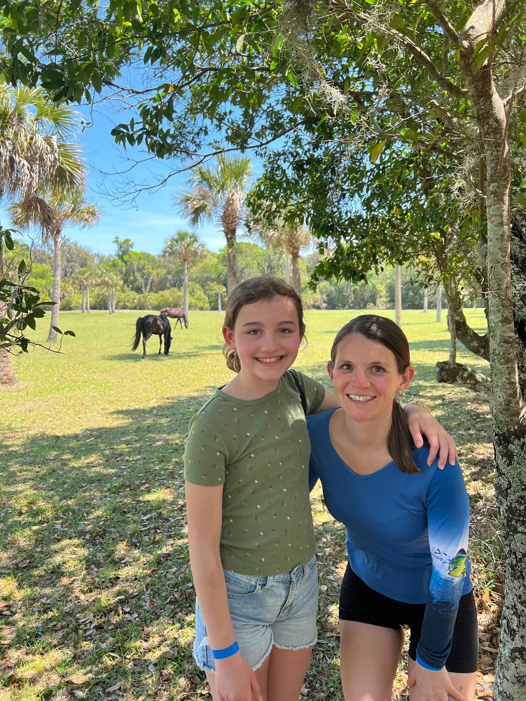 Cumberland Island 2022 vs. 2016 was so much better! By visiting in March instead of August, we were already likely to have a nicer time, and we did! We hiked over four miles, saw all of the major sites, and had a blast in the ocean. Everyone loved hunting for (stinky) shells on the desolate ocean side, seeing wild horses on the beach, and exploring the ruins. We missed seeing manatees at the dock this time, but loved the ferry boat ride (esp. Gwen) and seeing dolphins.