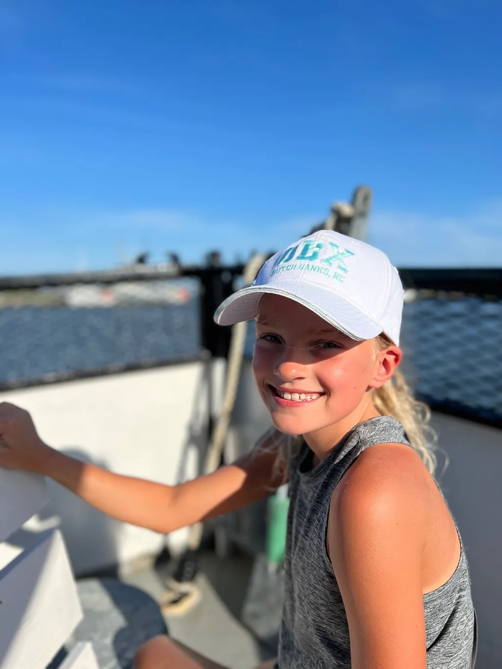 What an amazing trip to the OBX! We stayed in Salvo, one of the villages in the Cape Hatteras National Seashore. We all agreed we couldn’t have picked a better spot. The natural beauty of this place was incredible. I was amazed by the stretches of road where you could experience both the ocean and the sound at once. The waves were intense and the rip tides were terrifying, but beach walks were so nice. We loved collecting shells, hunting ghost crabs, watching the sun rise and set, splashing in the pool, watching Daisy swim, and our many excursions. Tailgating on the vehicle ferry boat ride to Ocracoke was fun. We also enjoyed jet skiing and a dolphin boat cruise from Wanchese. Watching the kite boarders while enjoying dinner at Waterman’s was a fun experience too.