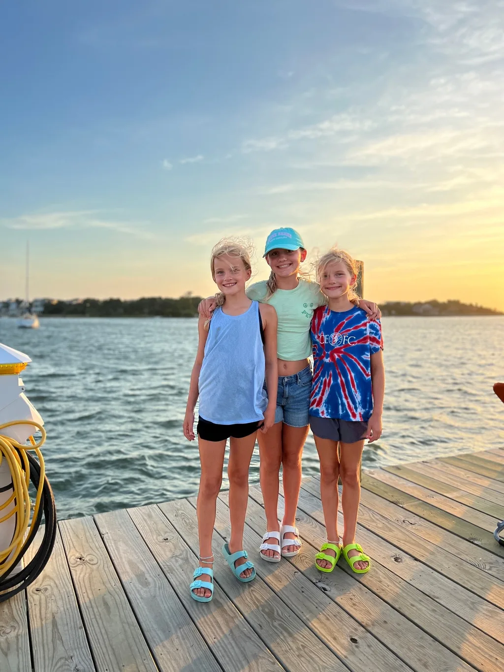 What an amazing trip to the OBX! We stayed in Salvo, one of the villages in the Cape Hatteras National Seashore. We all agreed we couldn’t have picked a better spot. The natural beauty of this place was incredible. I was amazed by the stretches of road where you could experience both the ocean and the sound at once. The waves were intense and the rip tides were terrifying, but beach walks were so nice. We loved collecting shells, hunting ghost crabs, watching the sun rise and set, splashing in the pool, watching Daisy swim, and our many excursions. Tailgating on the vehicle ferry boat ride to Ocracoke was fun. We also enjoyed jet skiing and a dolphin boat cruise from Wanchese. Watching the kite boarders while enjoying dinner at Waterman’s was a fun experience too.