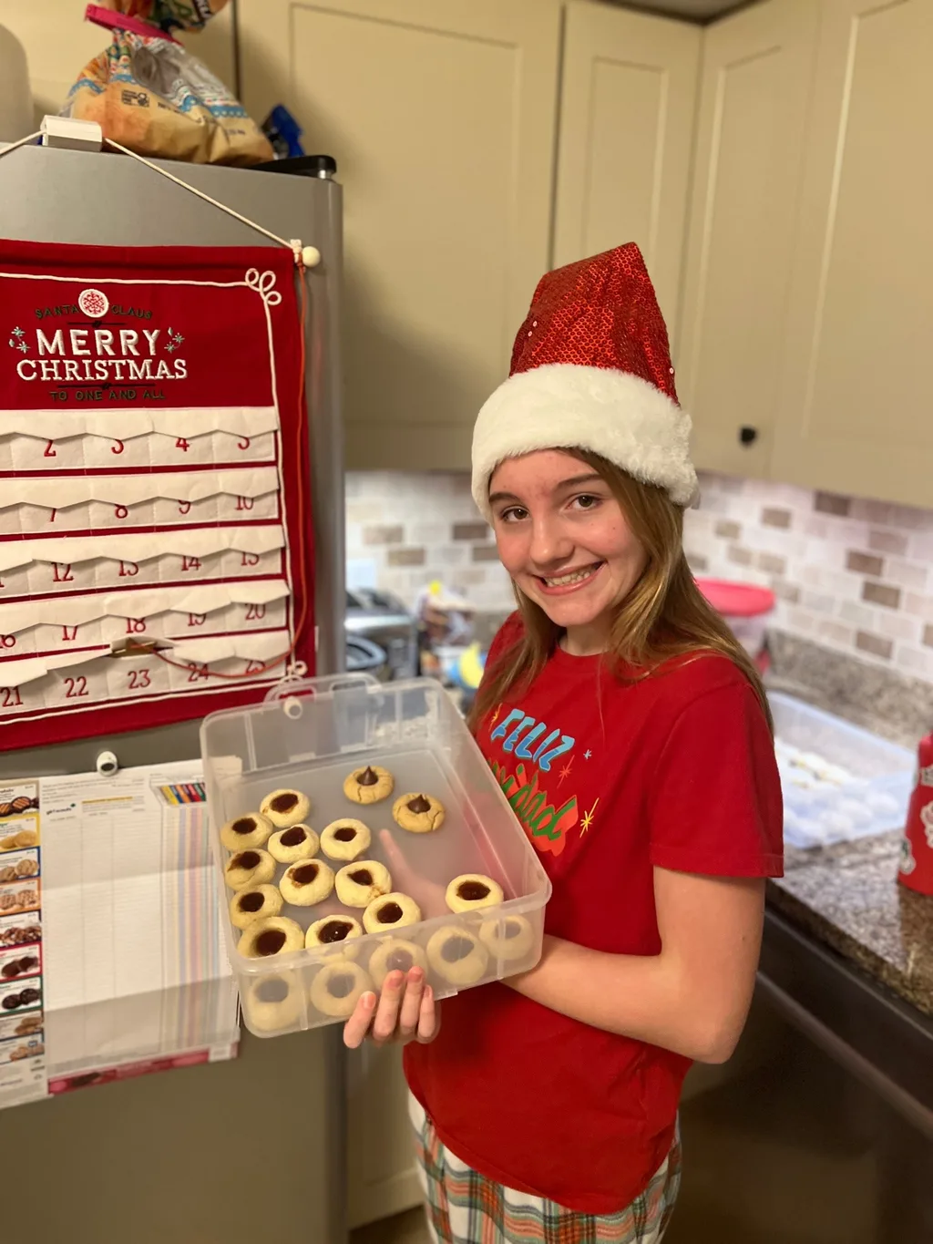 Ready for Christmas Eve! We enjoyed feeling snowed in, and baked lots, and lots of cookies!