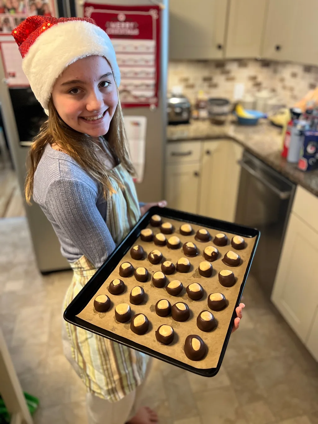 Ready for Christmas Eve! We enjoyed feeling snowed in, and baked lots, and lots of cookies!