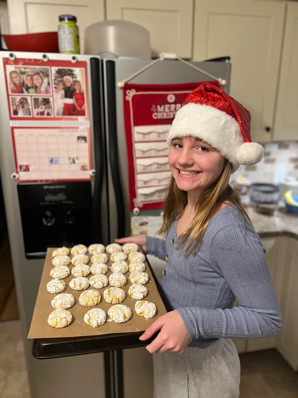 Ready for Christmas Eve! We enjoyed feeling snowed in, and baked lots, and lots of cookies!