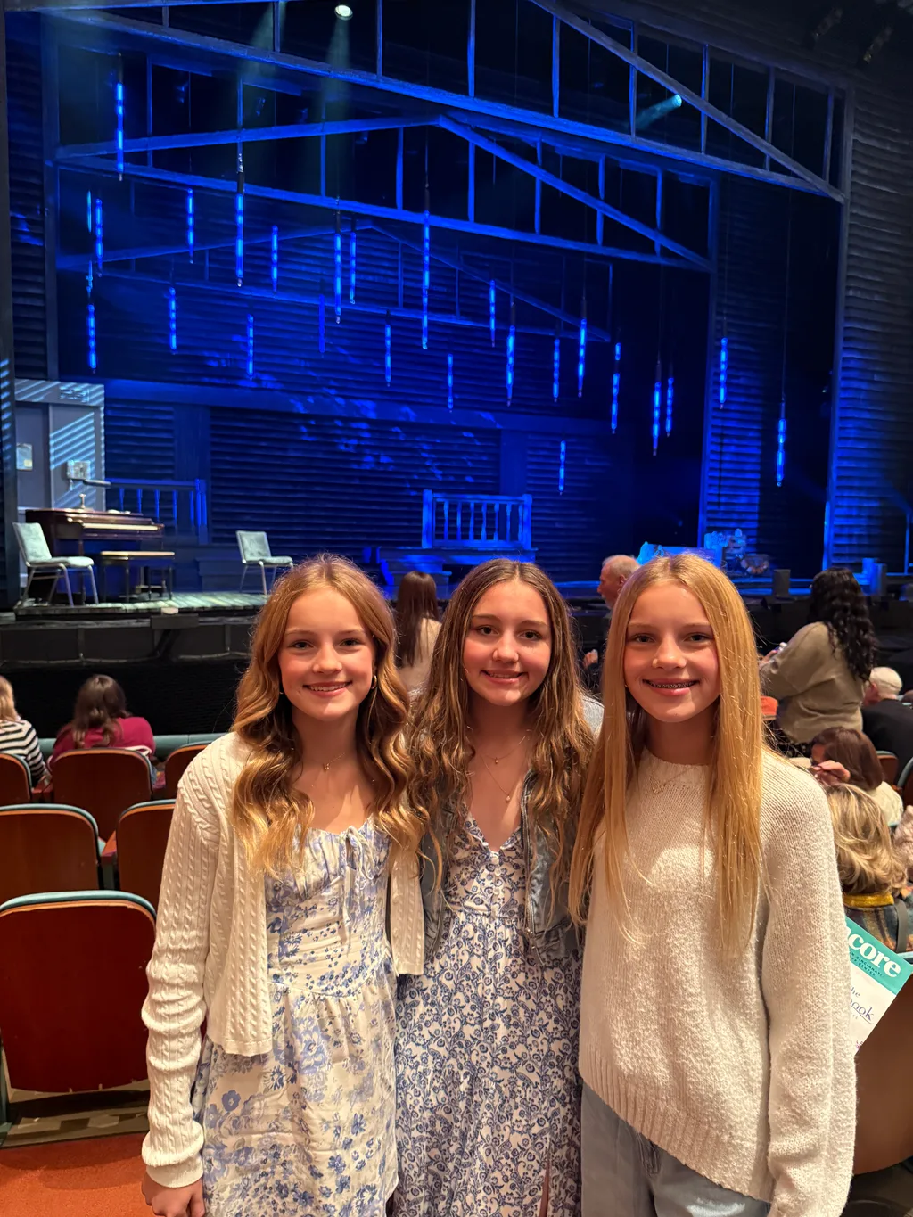 We finally got to enjoy Abby's birthday present! The usher asked if we brought tissues and then informed us that they were selling them! 