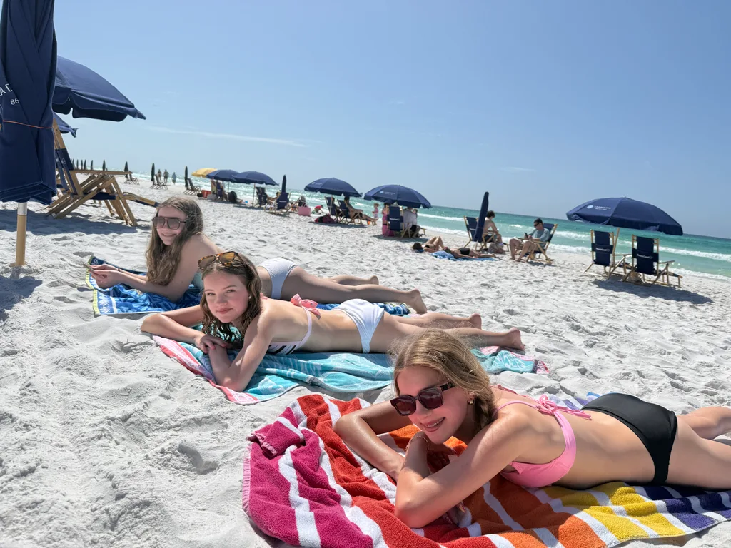Spring break 2026: the girls wanted an "aesthetic beach vacation" with clear water. We can now check that off the list!! We had an overall great time exploring 30a, but leave with mixed feelings. Although the beaches were lovely, the vibe was slightly off, exemplified by the private beaches. We stayed in the right place for us, in Seagrove. We walked the beaches a ton, swam in the clear ocean water, enjoyed the pool, biked a bunch, ate out, and explored all of 30a plus took side trips to both Panama City and Destin. We even took a dolphin boat tour that went out in the ocean.